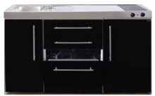 Keuken MPGS 150 Zwart metalic met vaatwasser en koelkast RAI-9541