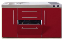 Keuken MPGS 150 Bordeauxrood met vaatwasser en koelkast RAI-9545
