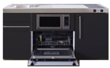 Keuken MPGSM 150 Zwart mat met vaatwasser, koelkast en magnetron RAI-925