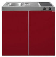 Keuken MK 100 Bordeauxrood met koelkast RAI-9522