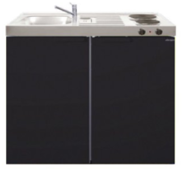 Keuken MK 100 Zwart mat met koelkast RAI-9527