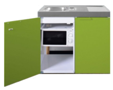Keuken MKM 100 Groen met koelkast en losse magnetron RAI-9571