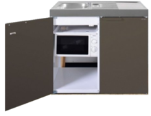 Keuken MKM 100 Bruin metalic met koelkast en losse magnetron RAI-9577