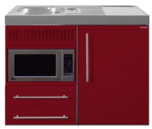 Keuken MPM 100 Bordeauxrood met koelkast en magnetron RAI-9513