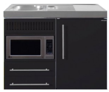 Keuken MPM 100 Zwart mat met koelkast en magnetron RAI-9516