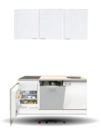 Keuken 3-in-1 minikeuken + kookplaat + vaatwasser + koelkast 160cm RAI-1004