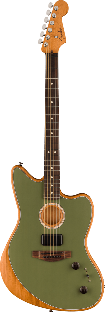 Fender Acoustasonic Player Jazzmaster, Antique Olive RW