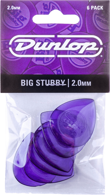Dunlop 475P2 Big Stubby Plectrum 2.0mm 6-Pack