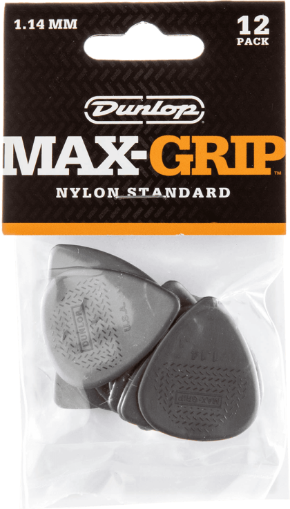 Dunlop 449P114 Max Grip Plectrum 1.14mm 12-Pack