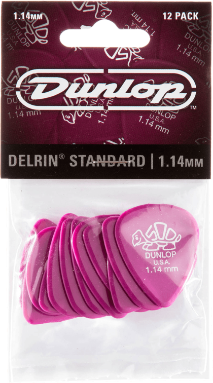 Dunlop 41P114 Delrin Plectrum 1.14mm 12-Pack