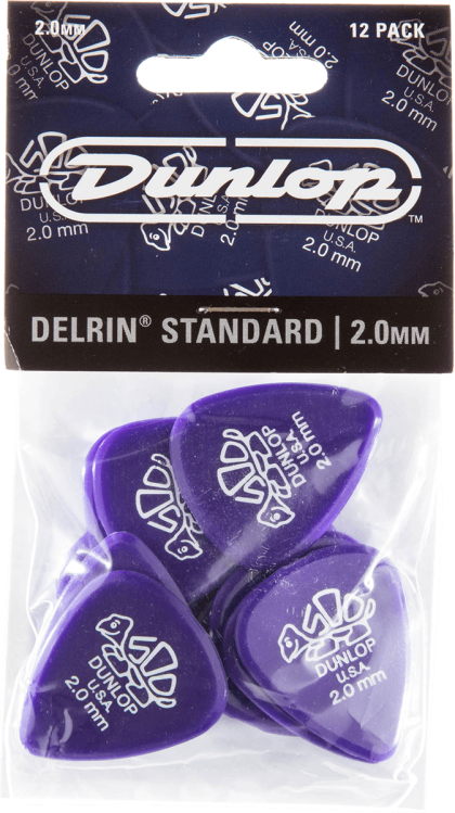 Dunlop 41P200 Delrin Plectrum 2.00mm 12-Pack