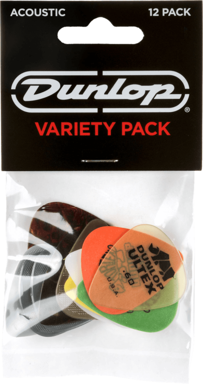 Dunlop PVP112 Acoustic Variety Plectrum 12-Pack