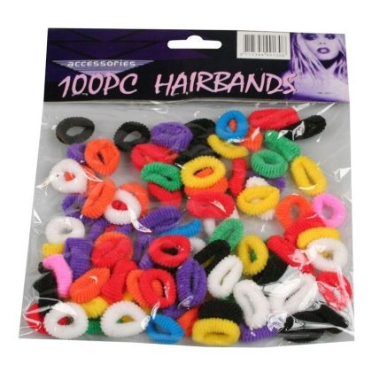 Merkloos 100x Zachte haarelastiekjes kleurenmix