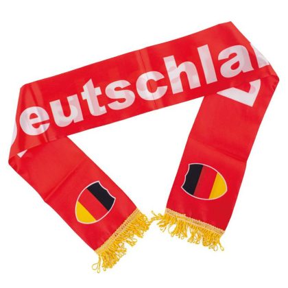 Funny Fashion Sjaal Duitsland - rood - franjes - vlag - 150 cm