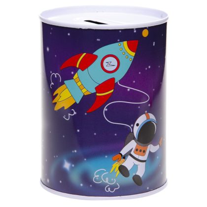 Duckiez Spaarpot blauw blik ruimte 7.5 x 10 cm