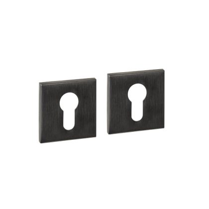 Intersteel Set van 2 cilinderrozettenTira vierkant antraciet 53x53mm - 1329.103087