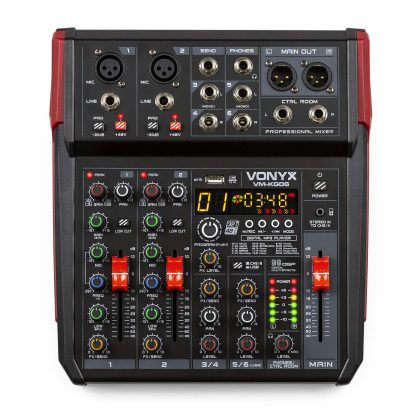 Vonyx VM-KG06 - 6-kanaals mengtafel met Bluetooth, DSP, USB audio