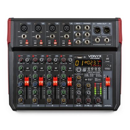 Vonyx VM-KG08 - 8-kanaals mengtafel met Bluetooth, DSP, USB audio