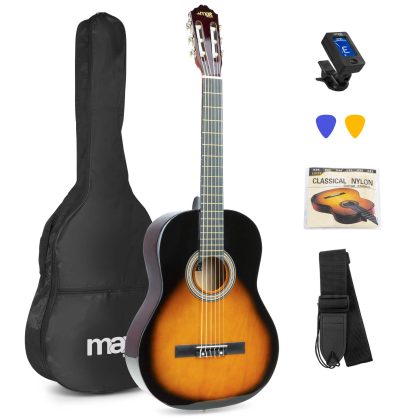 MAX SoloArt klassieke akoestische gitaar (39") - 4/4 - Starterset -