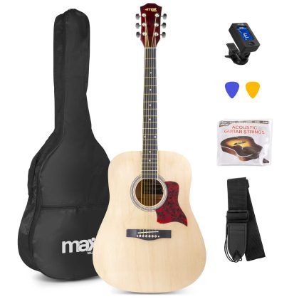 MAX SoloJam Western akoestische gitaar starterset - 4/4 - Naturel
