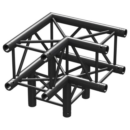 BeamZ Professional BeamZ Truss P30-C30B vierkante truss zwart 90° 3-weg hoek