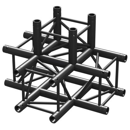 BeamZ Professional BeamZ Truss P30-T42B vierkante truss zwart T-stuk 4-weg