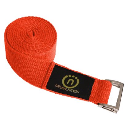 LIFELINE Yoga Strap 2,44m (hennep) - oranje/rood