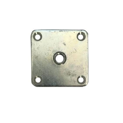 Furniture Legs Europe Stalen bevestigingsplaat verzinkt vierkant 5,7 bij 5,7 cm en hoogte 0,4 cm (M10) - 4 stuks