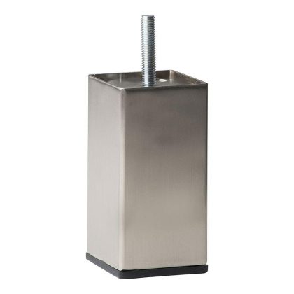 Furniture Legs Europe Stalen meubelpoot rvs look vierkant 5 bij 5 cm en hoogte 12 cm (M8)