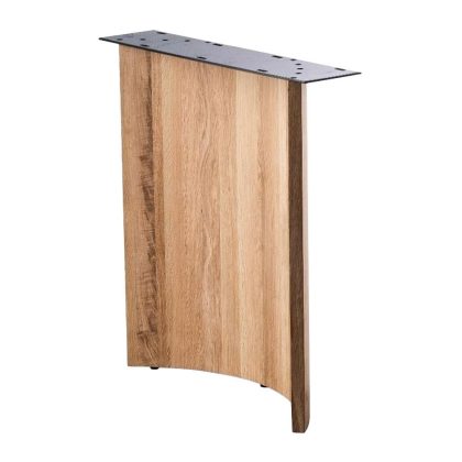 Furniture Legs Europe Eiken houten gebogen poot 69 cm bij 22 cm en hoogte 75 cm - 2 stuks