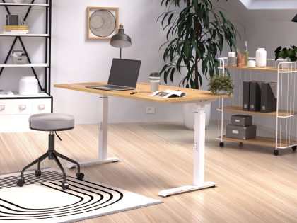 Mobistoxx Verstelbaar bureau ROBERT 120 cm navarra eik/wit