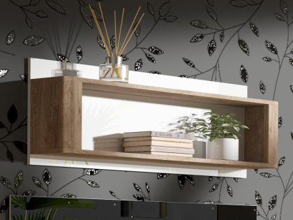 Mobistoxx Wandplank LIVOCO 120 cm ribbec eik/wit