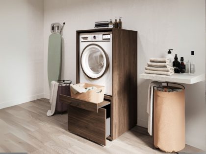 Mobistoxx Kast WASHING 1 machine walnoot