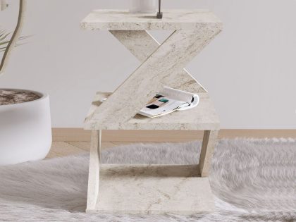 Mobistoxx Bijzettafel ALBION 30 cm travertijn