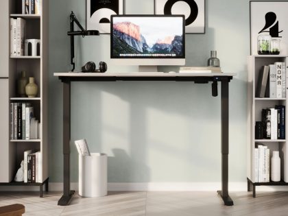 Mobistoxx Elektrisch verstelbaar bureau POLYGON 120 cm kasjmier/zwart