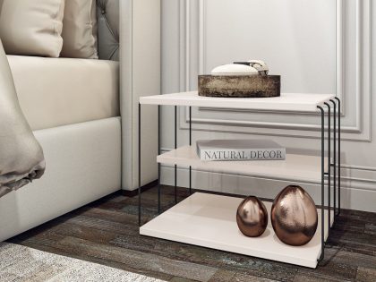 Mobistoxx Bijzettafel LEBRON 50 cm wit