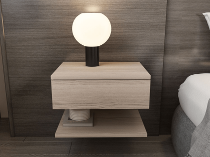 Mobistoxx Zwevend nachtkastje VIVIENNE 45 cm lichte eik