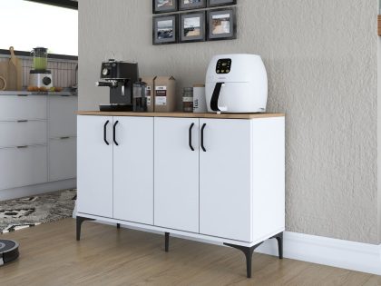 Mobistoxx Dressoir JOIE 4 deuren wit/walnoot