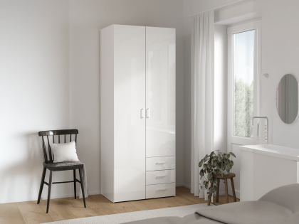 Mobistoxx Kast SPACIO 2 deuren 3 lades wit/glanzend wit