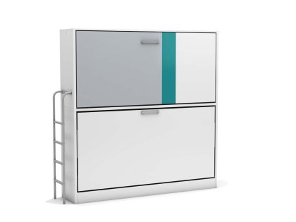 Multimo Opklap stapelbed Smart Bunk Grijs/turquoise
