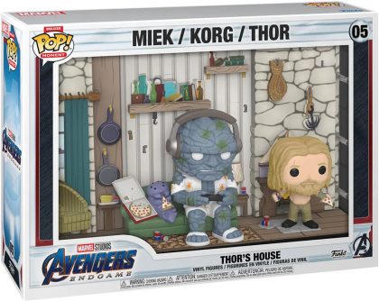 Funko Marvel: Avengers Endgame Funko Pop! Moment Deluxe Vinyl: Miek/Thor/Korg - Thor's House
