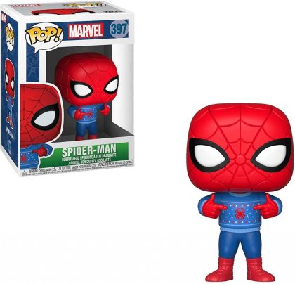 Funko Marvel Funko Pop Vinyl: Spider-Man with Holiday Sweater