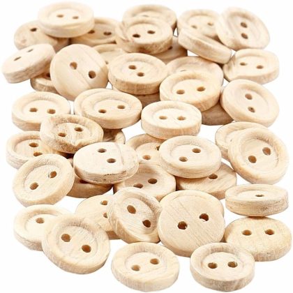Merkloos 100x Houten knopen 11 mm