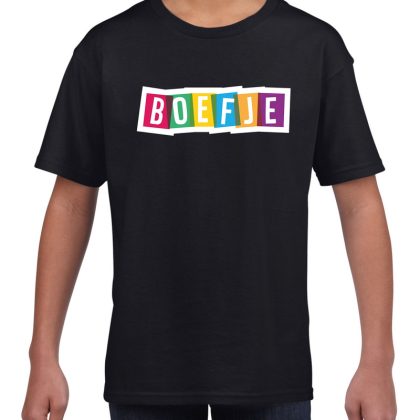 Bellatio Decorations Boefje fun tekst t-shirt zwart kids