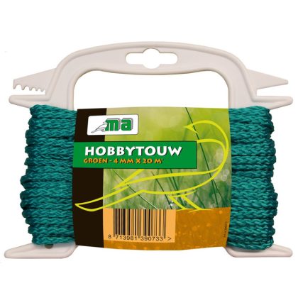 Merkloos Hobby touw/draad - 4 mm x 20 meter - groen - bindtouw