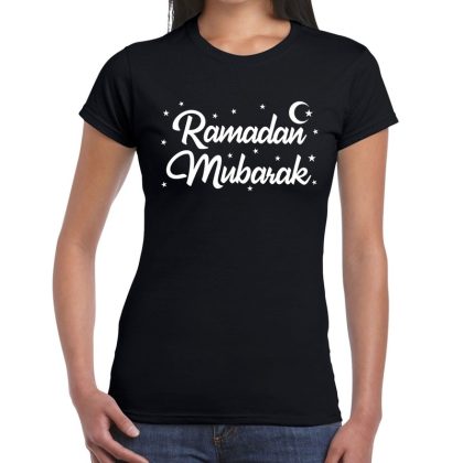 Bellatio Decorations Ramadan Mubarak t-shirt zwart dames