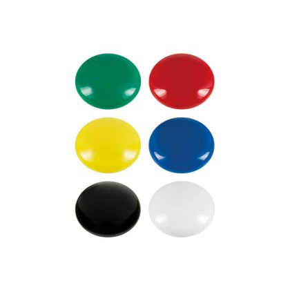 Merkloos 6x Ronde koelkast/whiteboard magneten 25 mm gekleurd