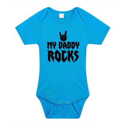 Bellatio Decorations Daddy rocks cadeau baby rompertje blauw jongens