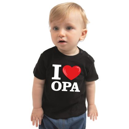 Bellatio Decorations I love opa cadeau t-shirt zwart baby jongen/meisje
