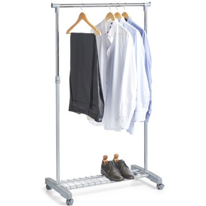 Zeller Mobiel kledingrek verstelbare enkele stang 170 cm